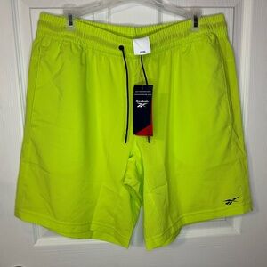 Men’s Reebok Workout Ready Woven Shorts Laser Lime Size Large NWT